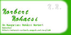 norbert mohacsi business card