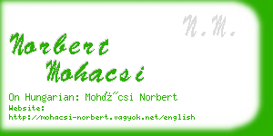 norbert mohacsi business card